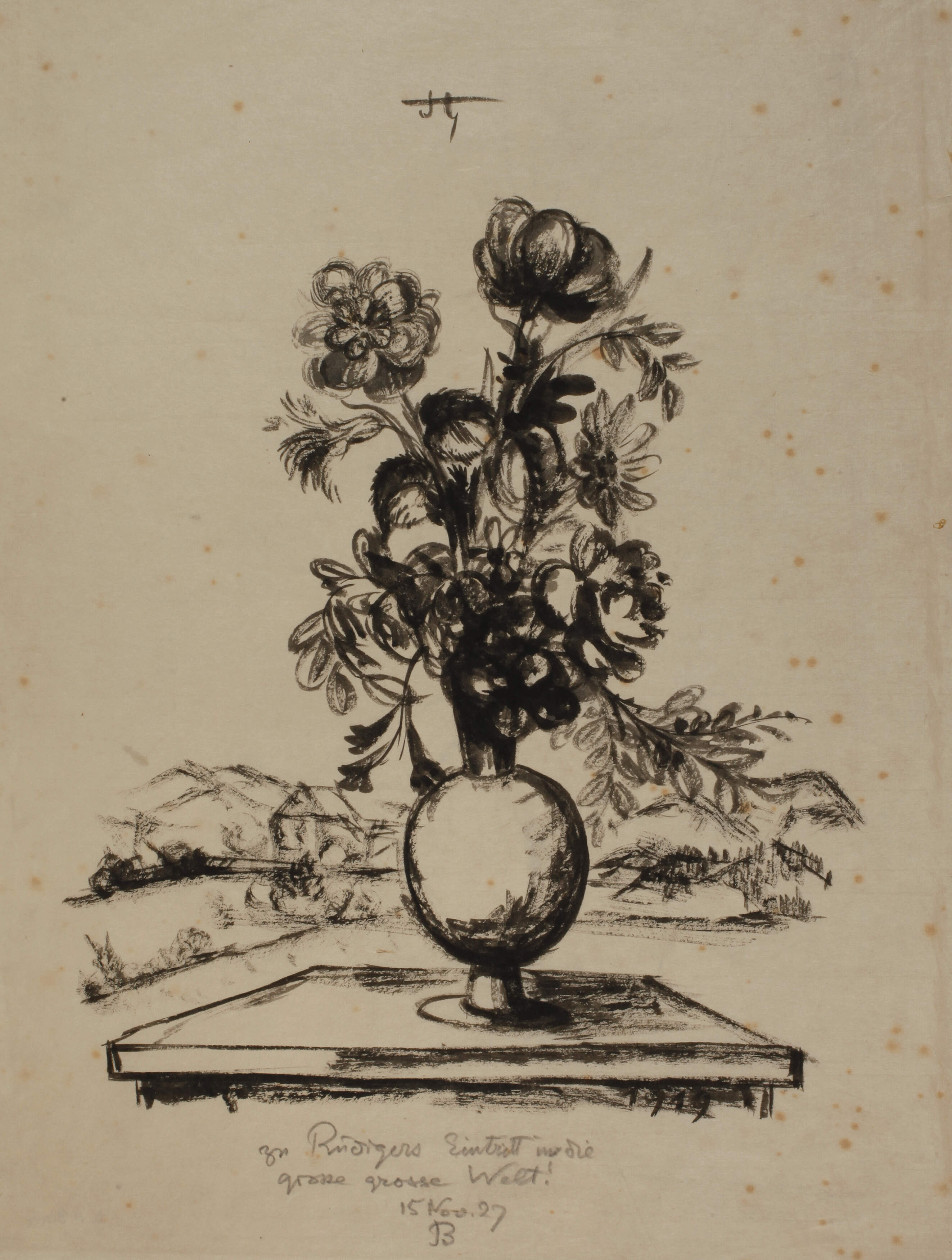 Julius Bissier, attr., Blumenstillleben