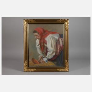 Augustin Nemejc, Bäuerin bei der Arbeit