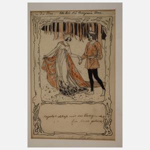 Alice Wanke, attr., Serie Jugendstilillustrationen