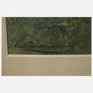 Carl Zimmermann, Äsendes Hirschrudel