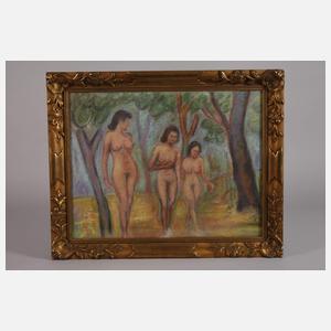 Nackte Mädchen im Wald