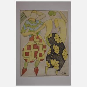 Sammlung Art déco-Zeichnungen und -Entwürfe