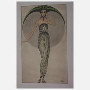 Sammlung Art déco-Zeichnungen und -Entwürfe