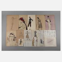 Vera Götze, umfangreiche Sammlung Modeentwürfe111