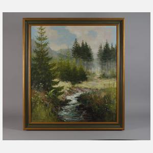 Manfred Feiler, Waldlandschaft mit Bach