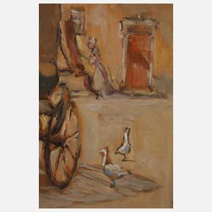 Rudolf Poeschmann, "Vor dem Gasthaus zum Storchen"