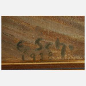 Elisabet Schettler, Dorf in Sommerlandschaft