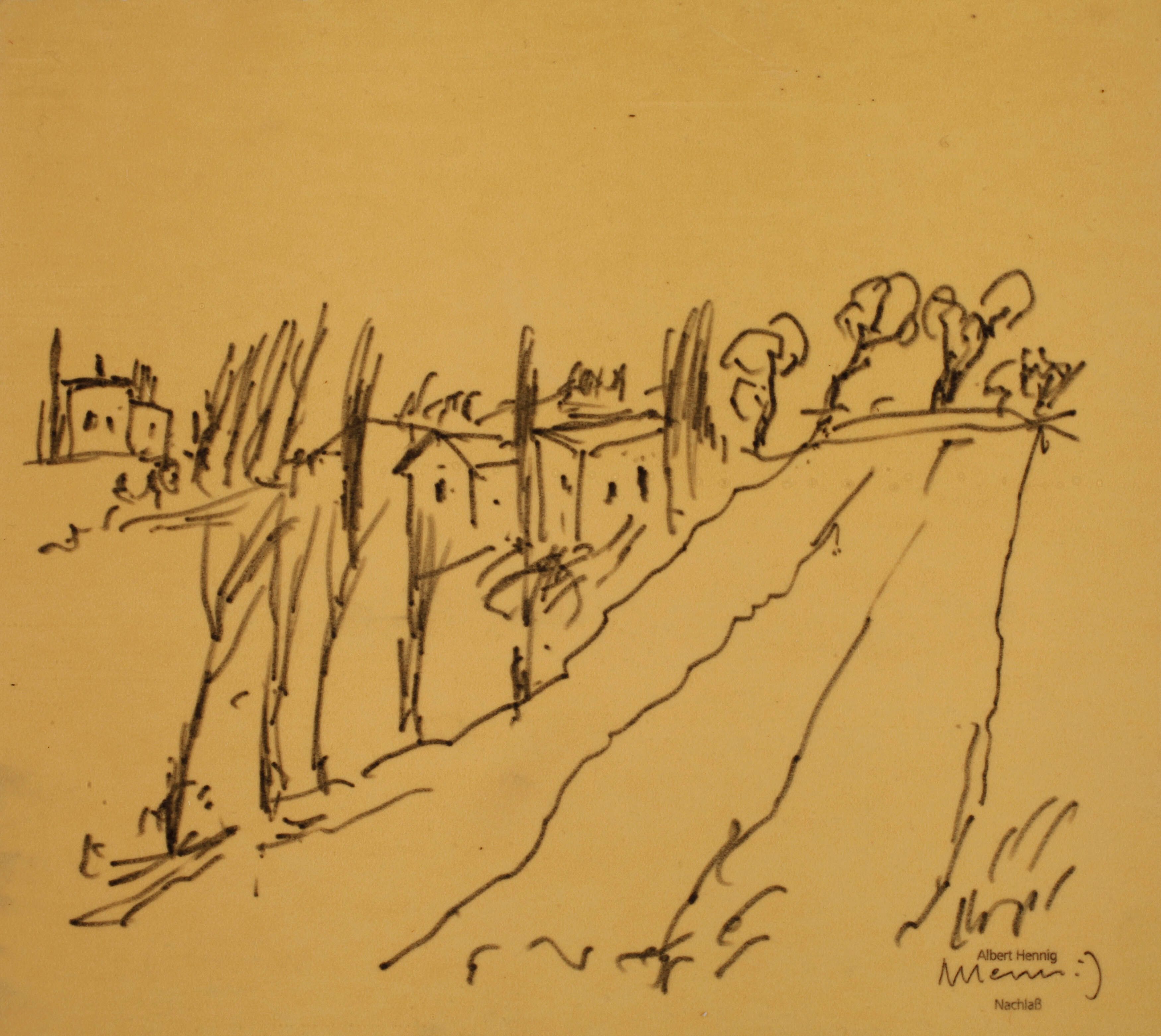 Albert Hennig, Italienische Landschaft