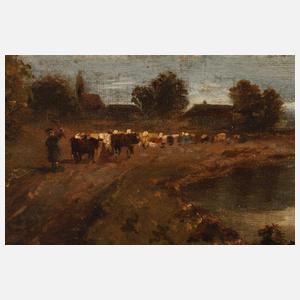 E. v. Boeckh, Abendstimmung auf dem Land