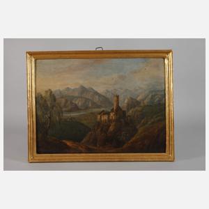 X. L. Hartig, Burg in alpiner Landschaft