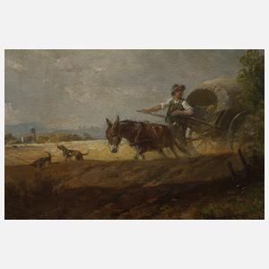 Prof. Ludwig Hartmann, "Drei Pferde vor der Schmiede"