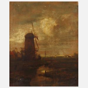 Georg Papperitz, Windmühle in der Dämmerung