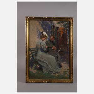 Prof. Otto Strützel, "Auf der Gartenbank"