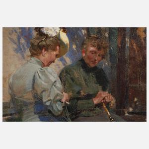 Prof. Otto Strützel, "Auf der Gartenbank"