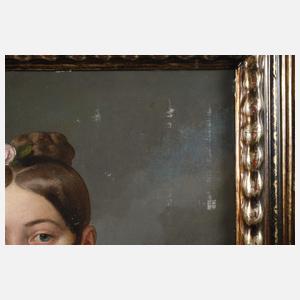 Albert Theer, attr., Biedermeier-Dame mit Pelzkrawatte