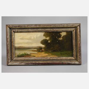 Uferszene mit Angler