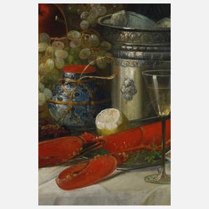 Tafelstillleben mit Hummer und Austern