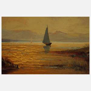 Carol Spreé, Segelboot bei Sonnenaufgang