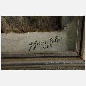 Gustav Greiner-Vetter, Wolfsrudel in Winterlandschaft