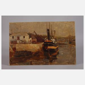 Rudolf Hellwag, "Hafen in Cornwall"