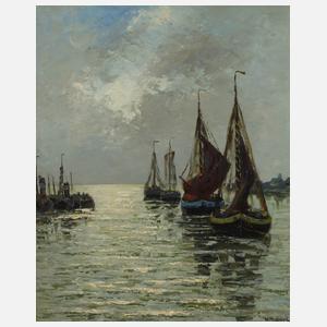 Wilhelm Mosblech der Jüngere, Ankernde Segelboote