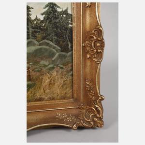 A. Mötsch, Röhrender Hirsch im Gebirge