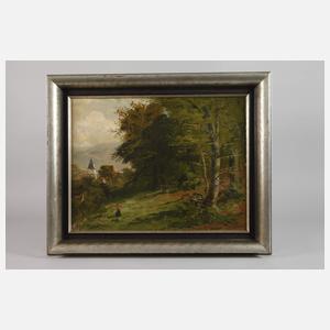 Wilhelm Carl Zimmer, Landschaft mit Dorfkirche