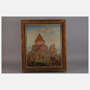 Hochzeitsfest vor der Kirche