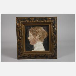 Damenportrait auf Gipsrelief