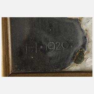 Damenportrait auf Gipsrelief