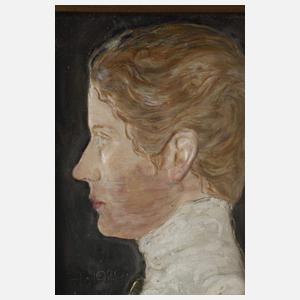 Damenportrait auf Gipsrelief