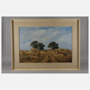 Erntelandschaft mit Strohgarben