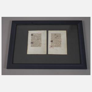 Zwei Stundenbuchblätter