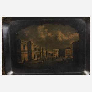 Tablett mit Stadtansicht