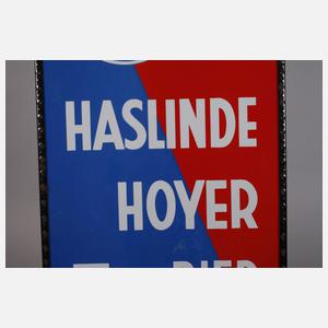Emailleschild Haslinde Hoyer Bier