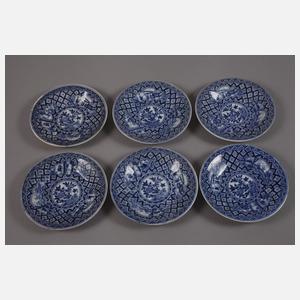 Sechs kleine Zierteller