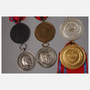 Sechs Medaillen Württemberg