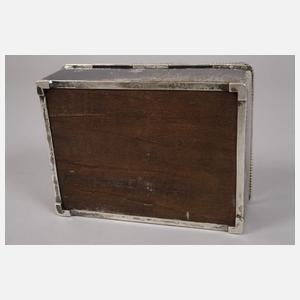 Abschiedsgeschenk Zigarrendose mit Widmung Silber