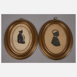 Vier studentische Scherenschnittbilder