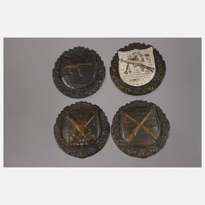 Vier Abzeichen Tschechoslowakei