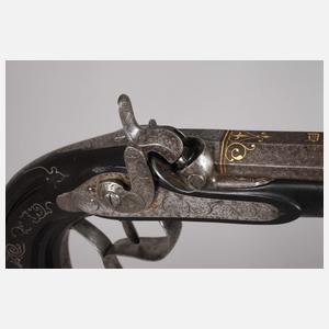 Perkussionspistole mit Damastlauf