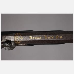 Perkussionspistole mit Damastlauf