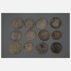 Konvolut historische Silbermünzen