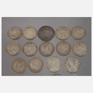 Konvolut Silbermünzen Kaiserreich
