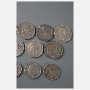 Konvolut Silbermünzen Kaiserreich