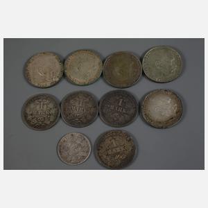 Konvolut Silbermünzen Kaiserreich