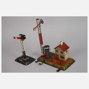 Konvolut Eisenbahnzubehör mit Schlepptenderlok