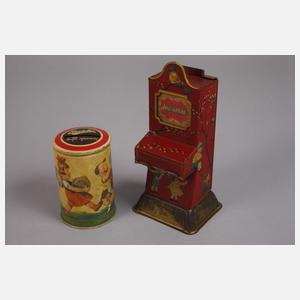 Zwei Spardosen und Kinder-Flügel