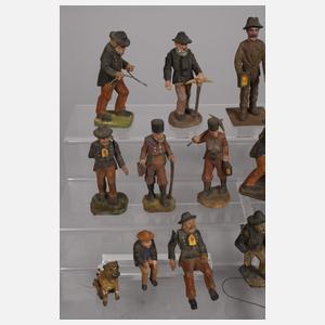 Konvolut bewegliche Aufstellfiguren Erzgebirge