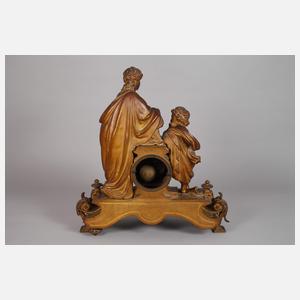 Große Figurenpendule, def. geliefert (1Fuß + 1 Blatt lose beigegeben)